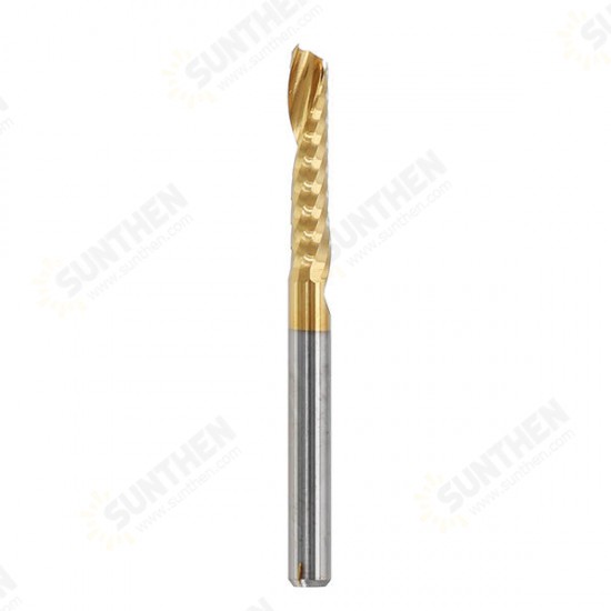 5pcs 3.175mm Shank 17mm Single Flute End Mill Cutter Titanium Coated Spiral Milling Cutter