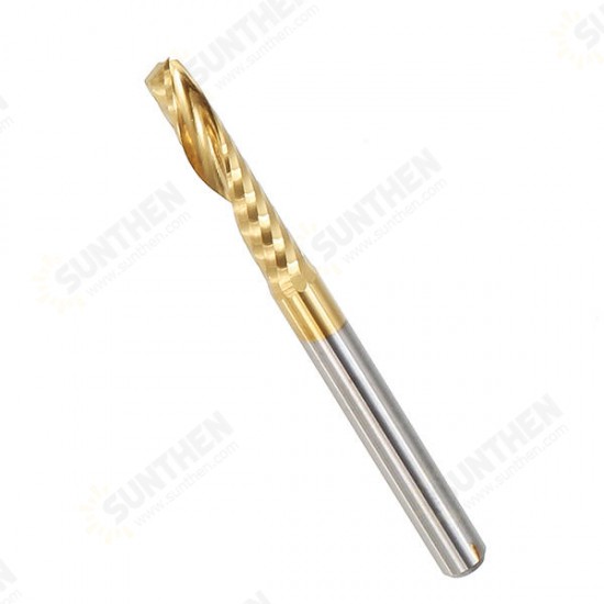 5pcs 3.175mm Shank 17mm Single Flute End Mill Cutter Titanium Coated Spiral Milling Cutter