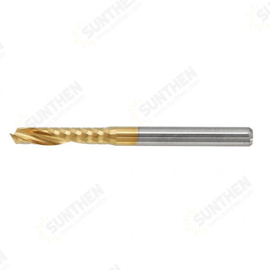 5pcs 3.175mm Shank 17mm Single Flute End Mill Cutter Titanium Coated Spiral Milling Cutter