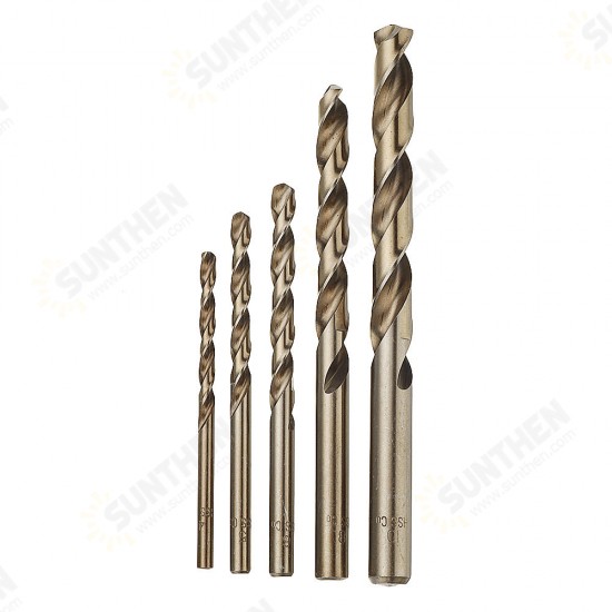 5pcs 4-10mm HSS M35 Cobalt Twist Drill Bit 4/5/6/8/10mm for Metal Stainless Steel Aluminium Copper