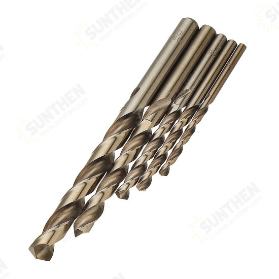 5pcs 4-10mm HSS M35 Cobalt Twist Drill Bit 4/5/6/8/10mm for Metal Stainless Steel Aluminium Copper