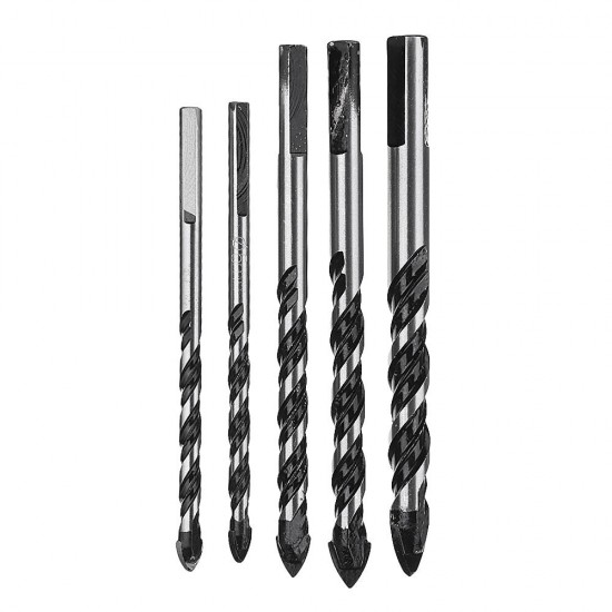 5pcs 6-12mm Masonry Drill Bits Twist Drill Set for Tile Brick Concrete Cement