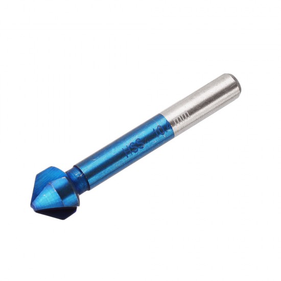 6Pcs 3 Flutes HSS Blue Nano Chamfering End Mill 90 Degree Chamfer Cutter Countersink Drill Bit