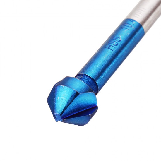 6Pcs 3 Flutes HSS Blue Nano Chamfering End Mill 90 Degree Chamfer Cutter Countersink Drill Bit