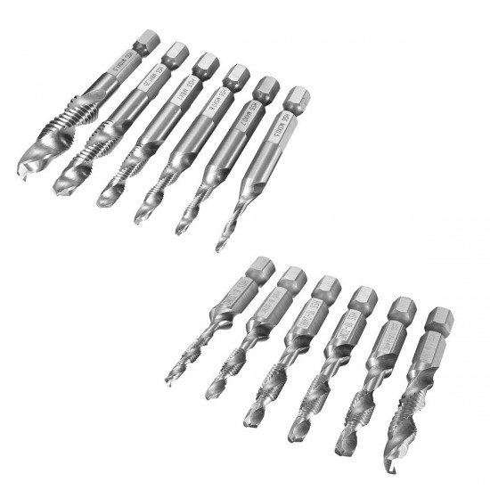 6pcs HSS 1/4inch Hex Shank Countersink Drill Bit Set UNC or Metric Deburr Countersink Bits