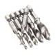 6pcs HSS 1/4inch Hex Shank Countersink Drill Bit Set UNC or Metric Deburr Countersink Bits