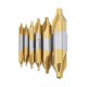 6pcs HSS Center Drill Bit 1/1.5/2/2.5/3/5mm 60 Degree Titanium Coated Countersink Drill Bit