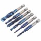 6pcs M3-M10 Combination Drill Tap Bit Set HSS 6542 Blue Nano Coated Deburr Countersink Drill Bits