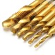 6pcs M3-M10 Hexagon Shank Drill Tap Bit Titanium Plated HSS 6542 Deburr Countersink Bits Screw Thread Metric Tap