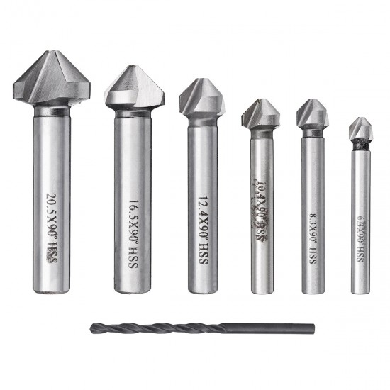 7pcs 5-10mm Countersunk Drill Bit Countersink Metal Woodworking Tool