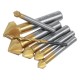 7pcs 5-10mm HSS Titanium Coated M6 Countersink Drill Bit 3 Flute Chamfer 90 Degree Chamfering End Mill Cutter