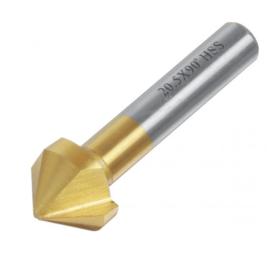 7pcs 5-10mm HSS Titanium Coated M6 Countersink Drill Bit 3 Flute Chamfer 90 Degree Chamfering End Mill Cutter