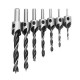 7pcs HSS 5 Flute Countersink Drill Bit Set Reamer Woodworking 3-10mm Chamfer Drill Bits