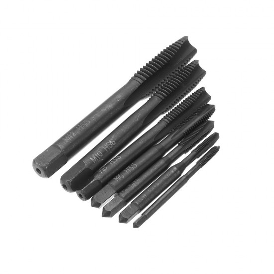 7pcs M3-M12 HSS Nitriding Coated Screw Thread Tap Set Machine Thread Tap Drill