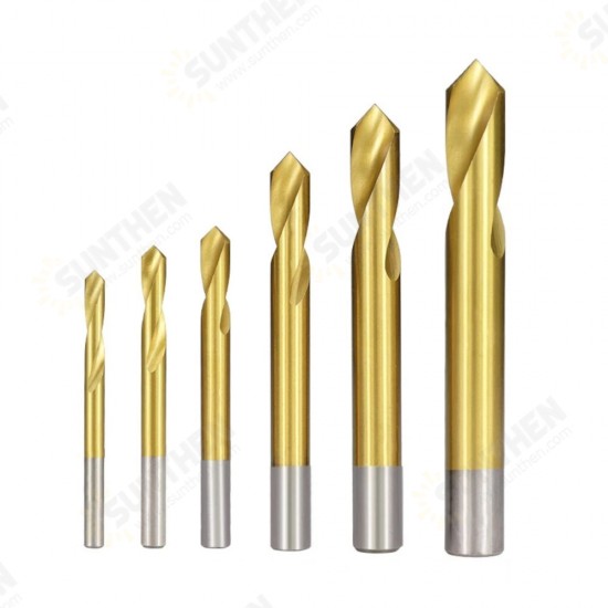 90 Degree Chamfer End Drill 4-12mm Titanium Coated High Speed Steel Spotting Location Center Bit Machine for Chamfering Tools Milling Cutter