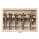 Adjustable 5PCS 15/20/25/30/35mm Forstner Drill Bit Set Titanium Coating Wood Auger Cutter Woodworking Positioning Hole Saw Cutter Hinge Hole Opener