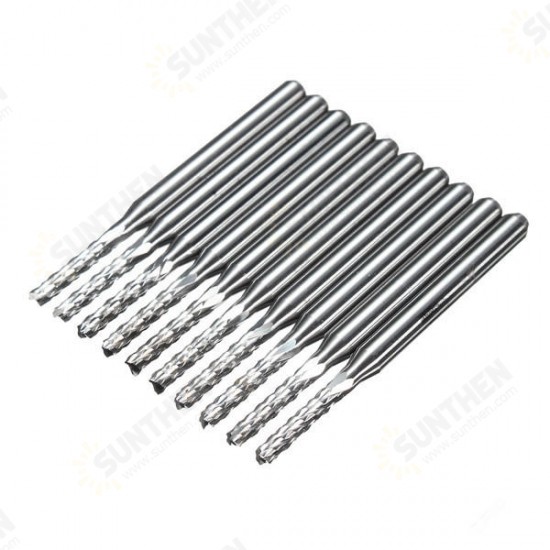 DB-M10 10pcs 3.175x2mm Carbide End Mill Engraving Bits for CNC PCB Machinery Rotary Burrs