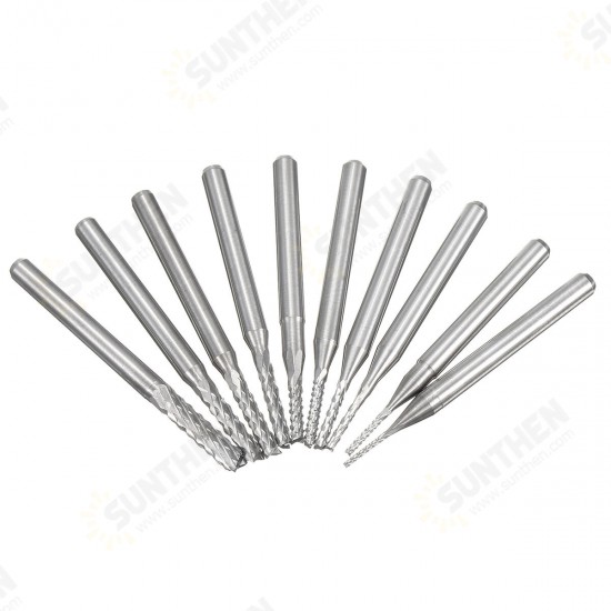 DB-M8 10pcs 0.8-3mm Carbide PCB Drill Bits Engraving Milling Cutter for CNC Rotary Burrs