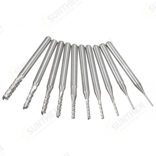 DB-M8 10pcs 0.8-3mm Carbide PCB Drill Bits Engraving Milling Cutter for CNC Rotary Burrs