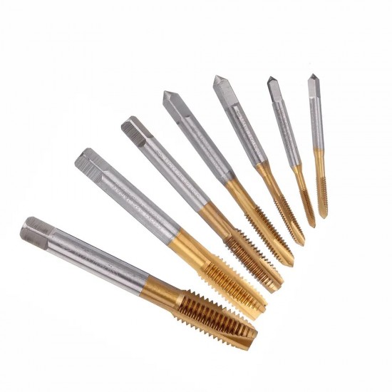 M3-M12 Titanium Coated Hand Tap HSS Metric Straight Flute Thread Screw Tap