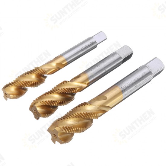 M12-20 HSS Titanium Coated Screw Tap Metric Spiral Fluted Machine Screw Hand Tap