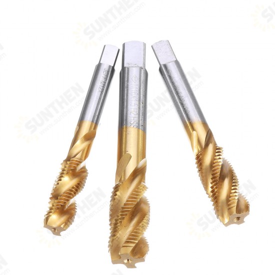 M12-20 HSS Titanium Coated Screw Tap Metric Spiral Fluted Machine Screw Hand Tap