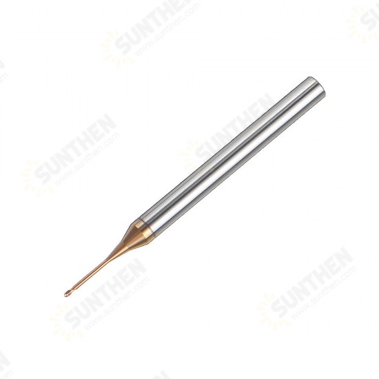 R0.4 2 Flutes Ball Nose Long Neck Milling Cutter HRC60 CNC Deep Notch Cutter End Mill