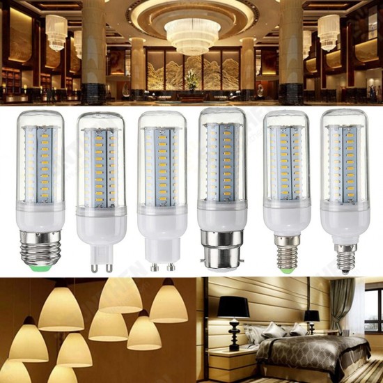 6W Dimmable E27 E14 E12 G9 GU10 B22 SMD4014 LED Corn Bulb Chandelier Light AC110V