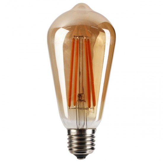 AC85-265V E27 ST64 4W Warm White Retro Antique COB Edison LED Light Bulb for Home Living Room Decor