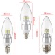 E12/E14/E27 3W Non-Dimmable LED Candle Silver Light Bulb White/Warm White 85-265V