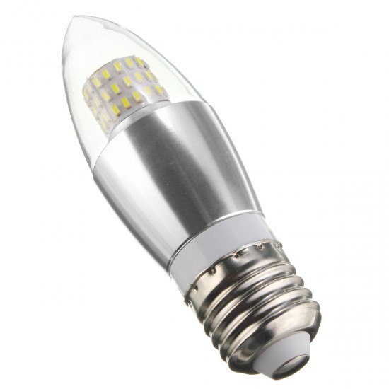 E14 E12 E27 7W 470LM 60 SMD 3014 LED White Warm White Glass Candle Bulb Light Non-Dimmable AC85-265V