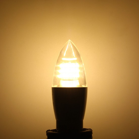 E14 E12 E27 7W 470LM 60 SMD 3014 LED White Warm White Glass Candle Bulb Light Non-Dimmable AC85-265V