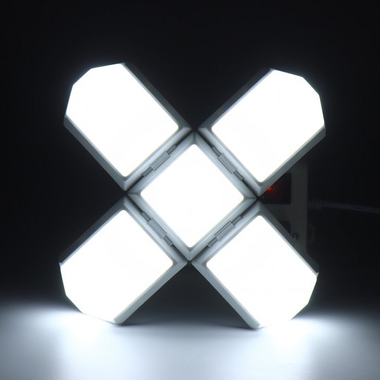 E27 35W Foldable LED Garage Light SMD2835 Deformable Square Four-Leaves Panels Ceiling Lamp AC165-265V