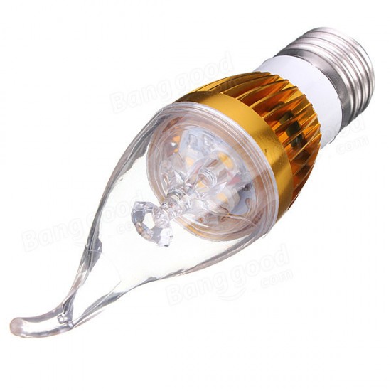 E27 3W AC85-265V White/Warm White Golden Cover LED Candle Light Bulb