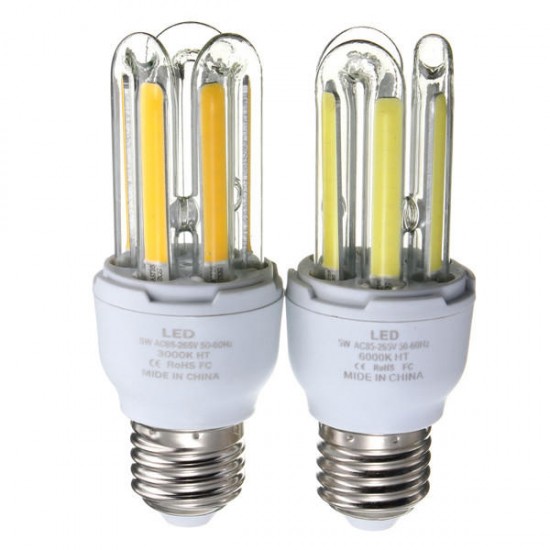 E27 5W COB Warm White /White Energy Saving Corn Light Bulb AC 85-265V