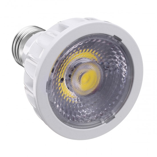 E27 7W Dimmable Par 20 LED COB White Shell Spot Light Bulb Lamp for Home Decoration AC110V