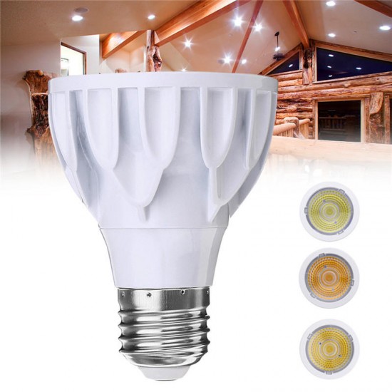 E27 7W Dimmable Par 20 LED COB White Shell Spot Light Bulb Lamp for Home Decoration AC110V