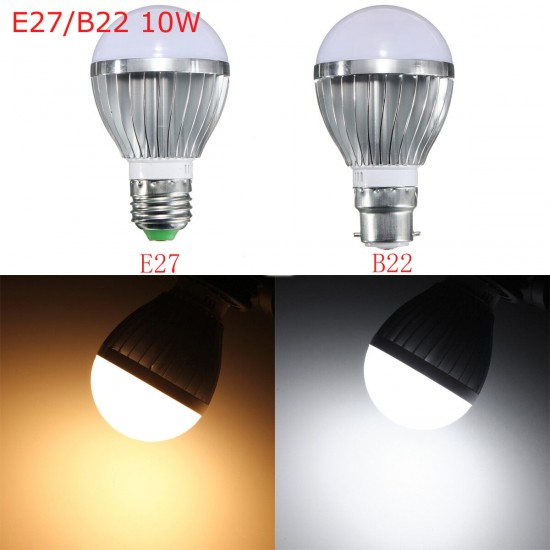 E27 B22 10W Dimmable 14 SMD5730 LED Bayonet Edison Bulb Lamp Globe Light Warm White AC 110-240V