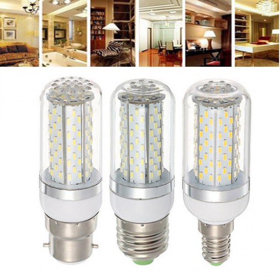 E27 E14 B22 5W SMD3014 120LEDs 360 degree Warm White Pure White Corn Light Bulb AC85-265V