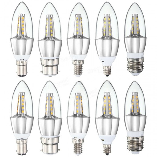 E27 E14 E12 B22 B15 4W 25 SMD 2835 LED Warm White White Candle Light Lamp Bulb AC85-265V