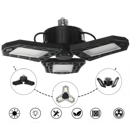 Foldable LED E27 Light Adjustable Deformation Ceiling Lamp Workshop Garage Home