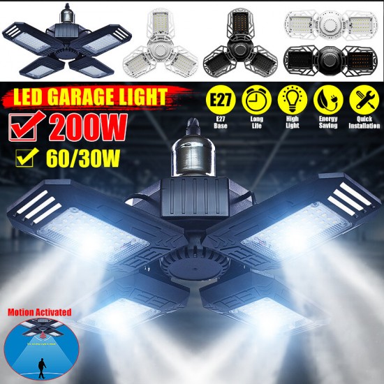 LED Garage Light 360 Degrees Deformable 2835 Led Ceiling Light For Workshop Folding Four-Leaf Deformation Lamp