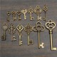 13pcs Antique Vintage Old Look Skeleton Key Lot Set Pendant Heart Bow Lock Steampunk Jewel