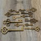 13pcs Antique Vintage Old Look Skeleton Key Lot Set Pendant Heart Bow Lock Steampunk Jewel