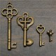 19Pcs Antique Vintage Old Look Skeleton Key Set Lot Pendant Heart Bow Lock Steampunk Jewel