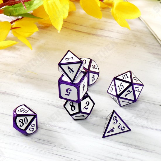 7PCS Metal Polyhedral Dices Set For Dungeons and Dragons Dice Desktop Table RPG Game