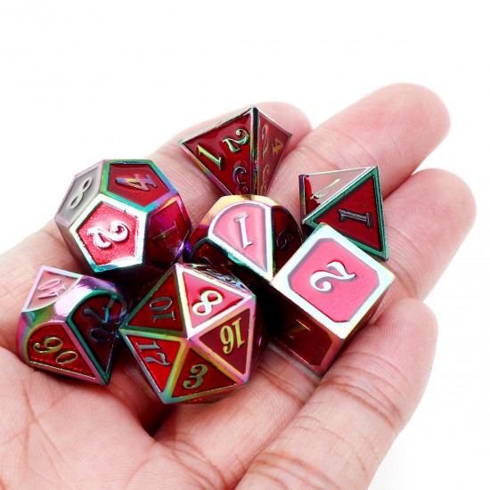 7PCS Metal Polyhedral Dices Set For Dungeons and Dragons Dice Desktop Table RPG Game