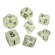 7pcs Multi-sided Luminous Polyhedral Digital Acrylic Dice Set Noctilucent Dice