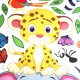 Animals Height Chart Non-toxic Removable Wall Stickers Kids Nursery Elephant Leopard Sticker Decor