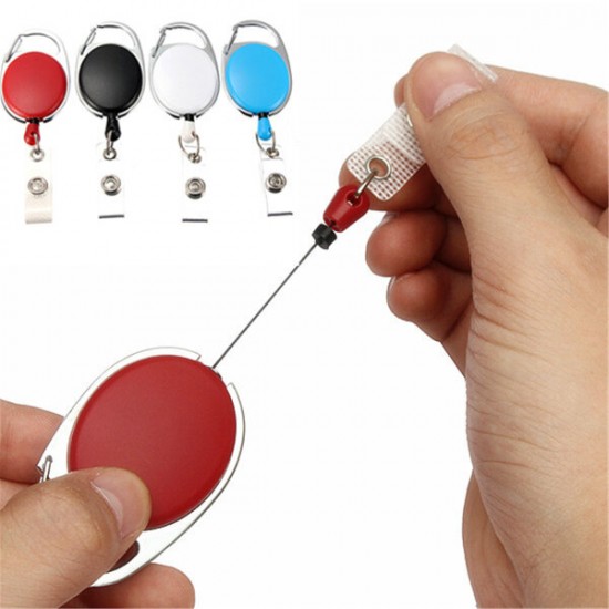 Retractable Reel Keyring Clip Retractable Carabiner Recoil Key Ring Key Chain ID Card Holder Holder